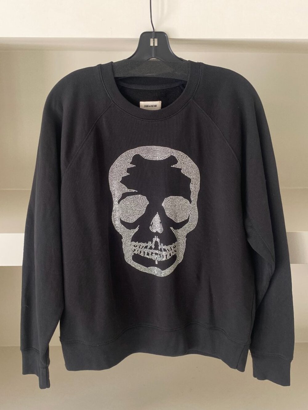 Zadig & Voltaire Graphic Print SKULL Crew Neck Sweatshirt Size Large